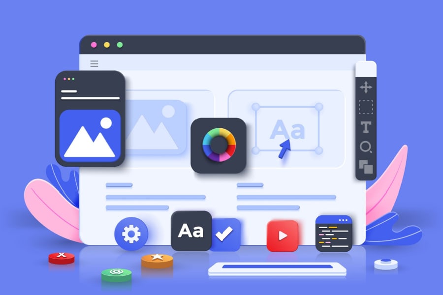 an illustration of web design tools.