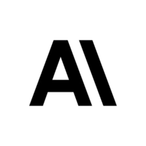 Black background with a bold, stylized "AI" logo in the center. The thick, parallel lines give it a modern and minimalist look, perfect for an SEO Company NYC or a Search Engine Optimization Company Long Island seeking a sleek identity.