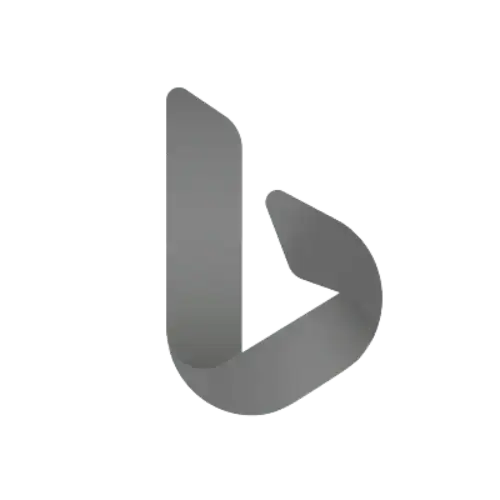 A stylized, metallic gray lowercase letter "b" logo on a transparent background, ideal for an SEO Company NYC or a Search Engine Optimization Company Long Island seeking a modern brand identity.