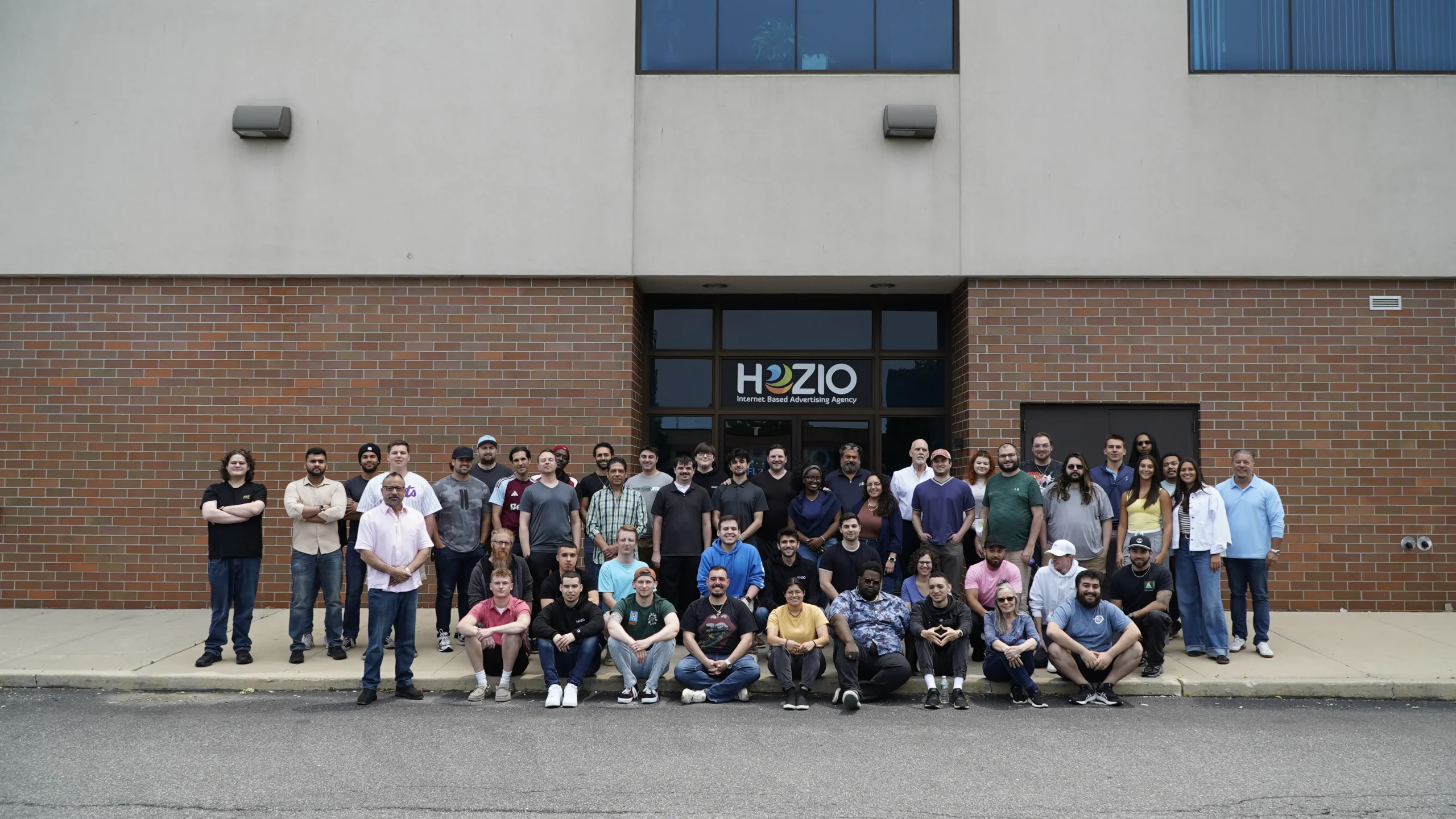 Large Group Outside Building